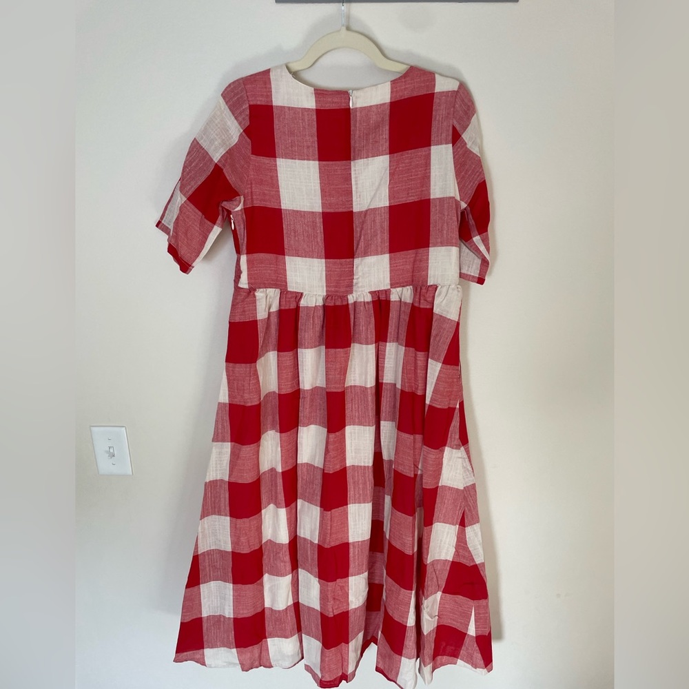NWT Roolee Red gingham mom dress size small